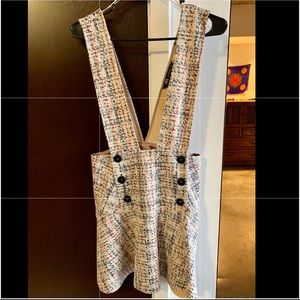 Multicolor Mini Skirt with Suspenders